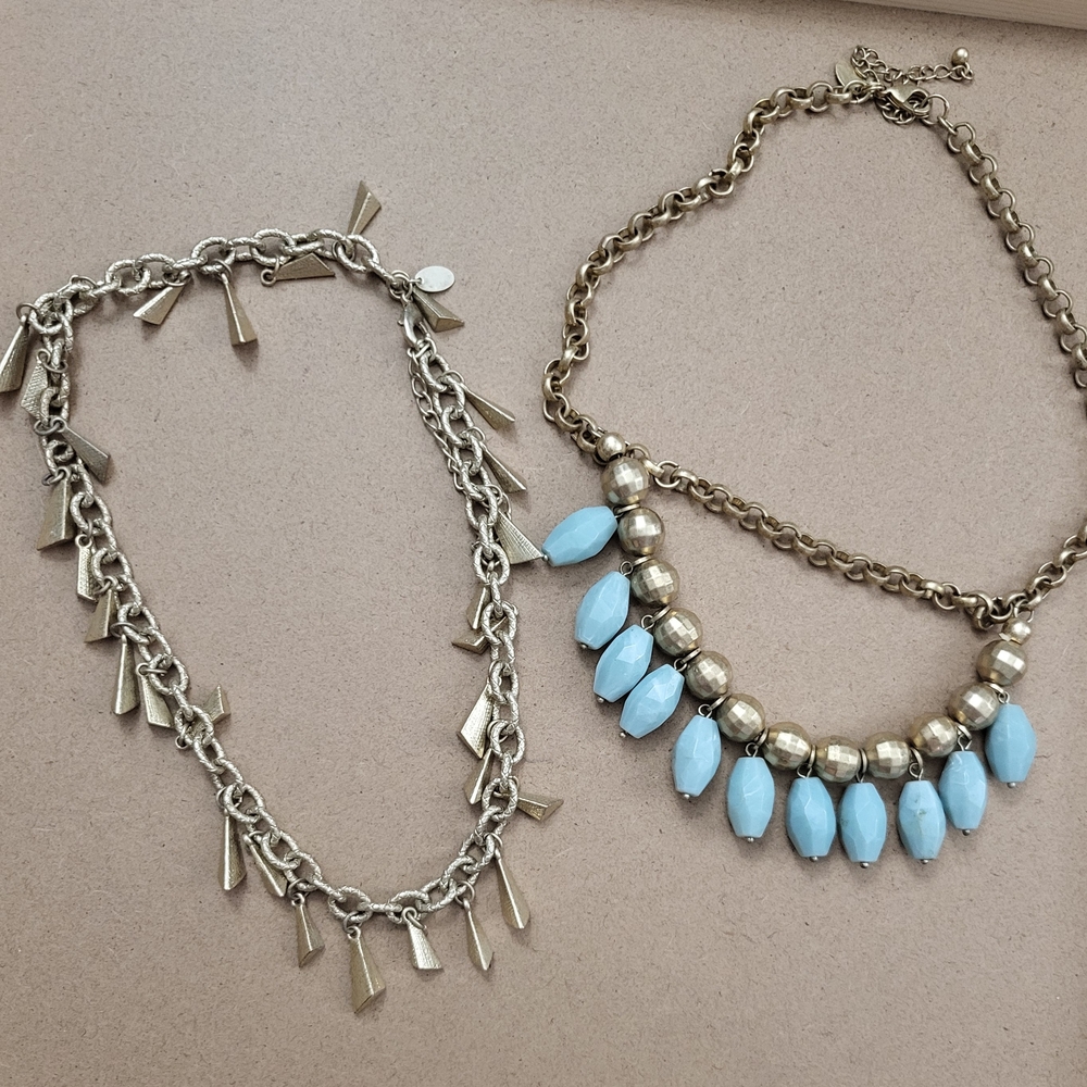 Lia Sophia elegant Gold and Blue Women's Necklace Set